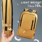 hk Backpack for Men Business Slim Backpack with USB Charger Computer Lightweight Anti-theft Travel (Yellow, 15.6 Inch)