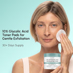 MAREE Glycolic Acid Resurfacing Pads - Toner Pads for Face Cleansing - Exfoliating Pad with Tea Tree Oil, Salicylic Acid & Vitamins E, B3, B5 - Acne Treatment Device for Pore Resurfacing - 50 Count