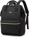 Kinmac Wide Open Style Laptop Backpack Large Capacity Travel College Backpack for 15.6 inch Laptop Computer (Black)