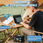 Starlink Mini Power Supply, 12V/24V Starlink Mini 12V Adapter Power Cable DC Step Up Converter to 30V 3.5A, Compatible with Battery/RV/Generator/Yacht/Solar Panels Off-Grid Power Solution with Fuse