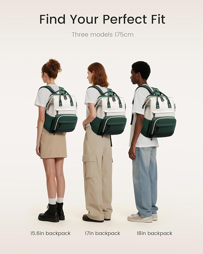 LOVEVOOK Laptop Backpack for Women, 18 Inch Work Business Backpacks Purse With Large Capacity, Waterproof Nurse Bag College Bookbag for School, Waterproof Casual Daypack for Travel