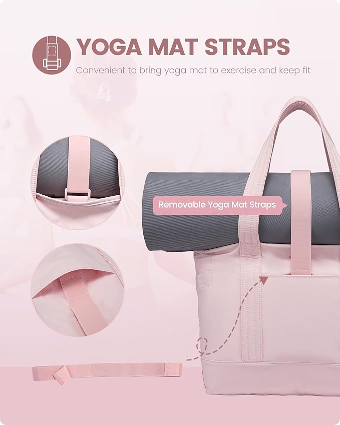LOVEVOOK Tote Bag for Women,Lightweight Gym Tote Bag with Zipper,Work Tote with Laptop Pocket,Nurse Dance Yoga Bag for Travel
