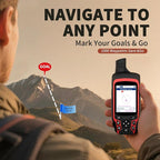 A6 Handheld GPS for Hiking, Rugged Waterproof GPS Navigator with 20 Hrs of Battery Life, 2 Navigation Mode, 2.4" Color Display and GPS Compass, Moon Phase Information