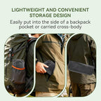 Portable foldable backpack stool, Camping Chair, with dual storage pockets and side pockets Compact adult-sized portable stool, ideal for camping, hiking, outdoor activities capacity 250 lbs (Black)