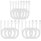 Smays Bulk USB C Cable 10-Pack, Type C Charging Cord White 3ft