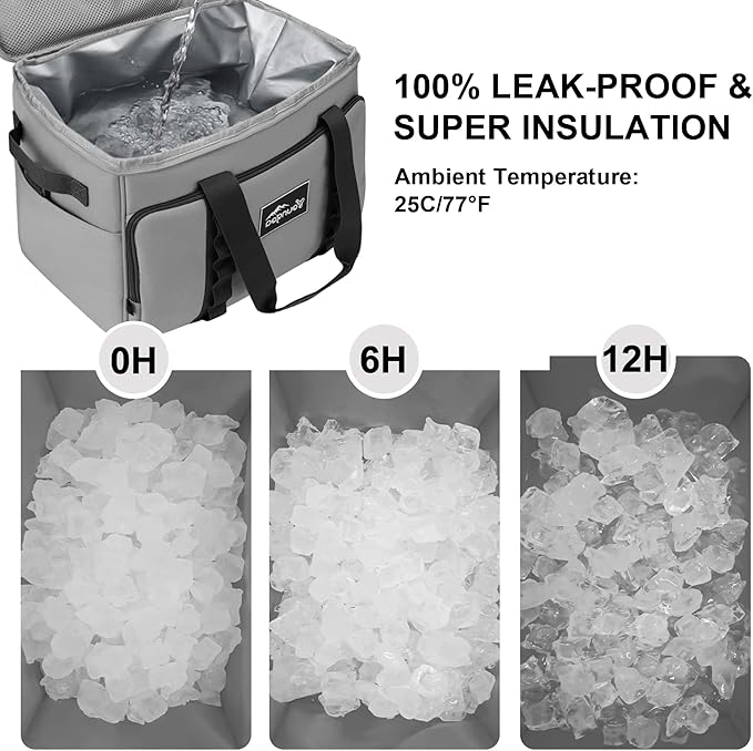 Cooler Bag 48-Can Insulated Leakproof Soft Cooler Large Collapsible Portable Travel Cooler Bags 32L for Picnic, Waterproof Soft Ice Chest for Camping, Beach, Fishing, Outdoor - 32 Quart
