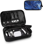 Marble Electronics Case Portable Electronic Accessories Carry Case Tech Pouch for Cable Cord Charger Phone Earphone Power Bank SD Card Travel Use