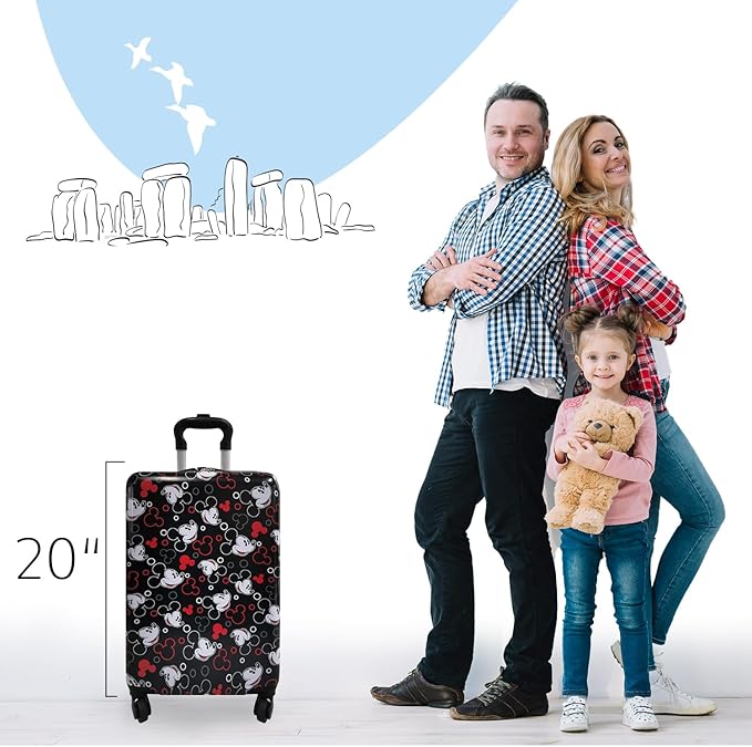 Fast Forward 20 Inches Mickey Mouse Suitcase For Kids - Hard Sided Tween Spinner Travel Trolley Kids Suitcase For Boys with Wheels