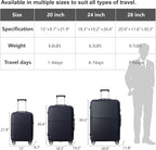 3-Piece Luggage Set 3 (20"/24"/28"), Hardside Suitcases with 8 Spinner Wheels, Scratch-Resistant ABS Shell, set2, set3 Travel Suitcase, TSA Lock (Minimalist Design, Dark Blue)