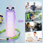 Water Bottle with Straw 1L,Boys Water Bottles with Straw 1 Litre,Waterbottle Leak-Proof Sports Water Bottle,Plastic Drinks Bottles Toxin Free，Bpa-Free (Purple)