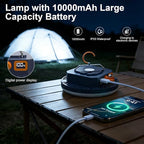 10000mAh 4000LM Flashlight Portable LED Camping Lantern Rechargeable Light 30W with Digital Display and Magnet , IPX5 Waterproof Tent Lights Power Failure Emergency Light for Parents Christmas Gift