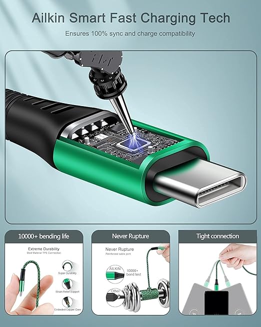 USB C Charger Cable for iPhone 17 Pro Max/Plus/Air/16e, Fast Charging USBC Cord for Android & iPhone 16e, 16 Pro Max 15 Pro, Samsung Galaxy S25 Ultra S24 A17 A16, Google Pixel 9a, 10 Pro, USB-C Wire