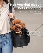 Pecute Dog Purse Carrier, Dog Carrier with Pockets for Small Dogs, Fits Dogs 8.8 lbs to 13 lbs, Cat and Puppies Tote Bag, Outing, Travel, Vet, XL,16.9" L x 7.9" W x 13.8" H, Black