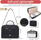 Wogarl 4PCS Weekender Bags for Women Large Overnight Weekend Travel Duffel Carry on Shoulder with Shoe Compartment Canvas Toiletry Bag for Travel Business Gym