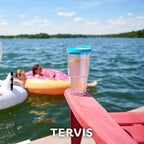 Tervis Clear & Colorful Tabletop Made in USA Double Walled Insulated Tumbler Travel Cup Keeps Drinks Cold & Hot, 24oz, Quartz