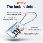 TSA Accepted Luggage Travel Lock, Set-Your-Own Combination Lock for School Gym Locker, Luggage Suitcase Baggage Locks, Filing Cabinets, Toolbox, Case Arctic Blue, 2 Pack (Limited Edition)