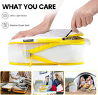 PFEYRPK Lightweight Compression Packing Cubes for Suitcases, Compressible Expandable Travel Packing Organizer with Clear Toiletries and Backpack Bag, Travel Essentials for Carry on Luggage 7 Set