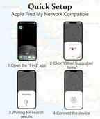 GPS Tracker for Vehicles No Subscription - Hidden Tracker Device for Vehicles, Mini Car Tracker Tag Work with Find My (iOS Only), Tracking Device for Kids, Key, Pet, Luggage