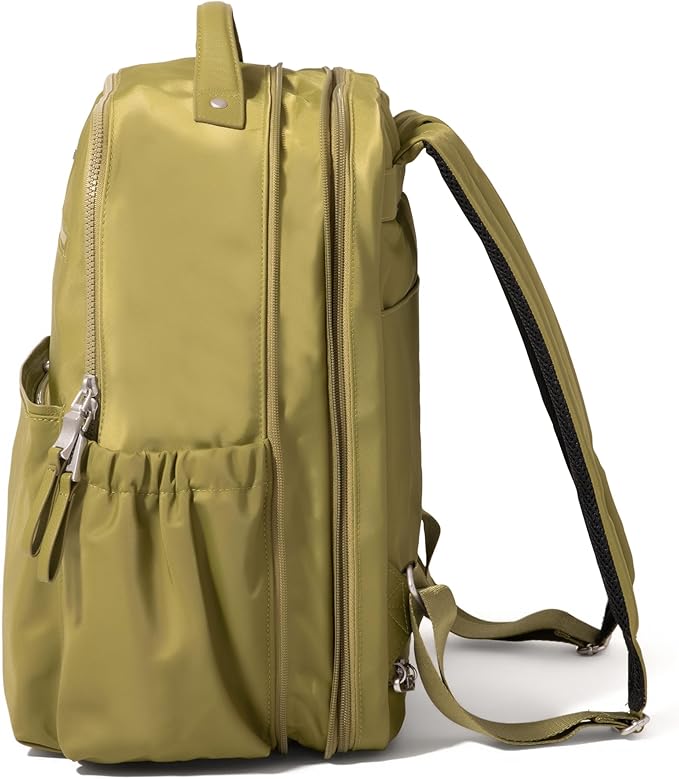 Baggallini Tribeca Expandable Laptop Backpack - 15"x11" Lightweight RFID Computer Bag for Work & Travel with Luggage Sleeve
