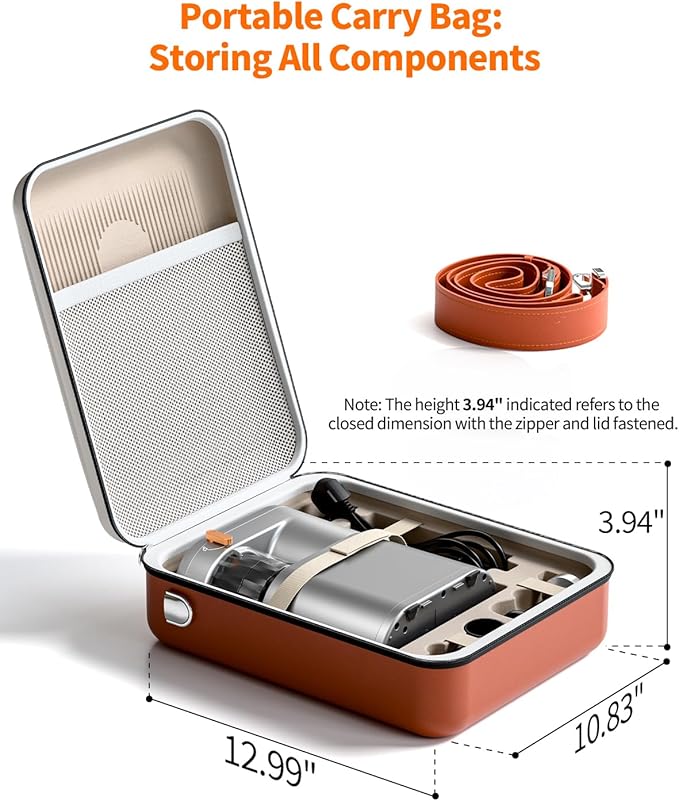 Portable Espresso Machine Carrying Bag, EVA & PU Travel Coffee Maker Bag with Dual Crossbody & Handheld Straps for Travel Espresso Maker, RV, Car, Camping, Travelling, Hiking, Office, Home