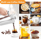 Stainless Steel French Press Coffee Maker 1500ml, Double-Wall Insulated Large French Coffee Press for travel camping，Large Capacity, （50oz, Silver）