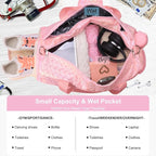 Gym Travel Duffle Bag for Girls - Gymnastics Sports Dance Bag with Shoe Compartment & Wet Pocket Dinosaur Kids Travel Bag Teens Weekender Sleepover Carry On Bag