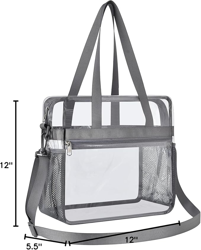 USPECLARE Clear Bag for Stadium Events,Transparent Bag for Work Sports Games Concerts Travel Gym