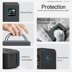 Silicone Case for Anker 737 Power Bank (24,000mAh 3-Port) 1/4-inch nut Hole, SD/SIM Card Storage Reserved Compatible with Anker 737 Power Bank Travel Protective Cover Dustproof with Handle (Black)