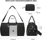 Duffle Bag for Travel, Weekender Bag with Shoe Compartment, Carry On Overnight Bag for Women with Toiletry Bag, Gym Bag with Wet Pocket, Hospital Bags for Labor and Delivery Beige