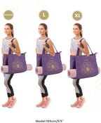 Gonex Yoga Mat Bag, Yoga Gym Bag Tote Bag with Multi Pockets For Women Men, Canvas Yoga Mat Carrier Take in Out Mat Easily For Pilates Travel Workout Office