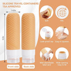 Travel Bottles for Toiletries, Silicone TSA Approved Bottles, Leakproof Shampoo & Toiletry Containers for Airplane, Vacation & Business Trips