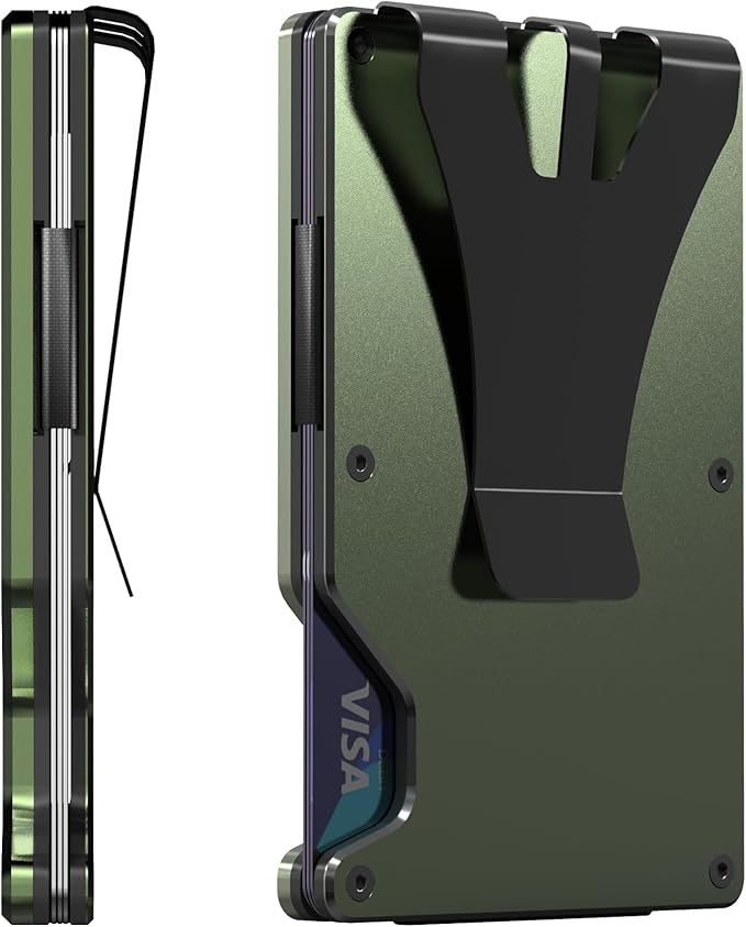 Wallet With Tracker,Minimalist Wallet With Built In Airtag Chip, Rfid Blocking Credit Card Holder,Slim Wallet For Men,Compatible With Apple Find My,Detachable Money Clip,Ios Only(Military Green)