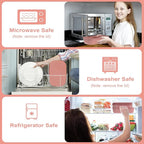 JBGOYON® Bento Lunch Box Set - 3 Stackable Containers for Adults and Kids，lunch box for women- Includes Lunch Bag, Leak-Proof and BPA-Free - Built-in Utensil Set - Dishwasher Safe (Pink)