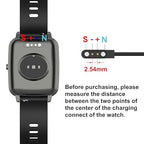 RuenTech Smart Watch Chargers, Magnetic Universal Charger, Charging Pin Spacing 2.54mm/4mm/7.62mm, Compatible for SmartWatch (Black, 2.54mm)