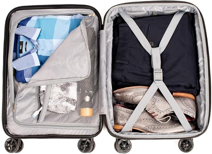 NONSTOP NEW YORK Luggage Expandable Spinner Wheels hard side shell Travel Suitcase Lightweight, TSA Lock, Double USB Port (Teal, 3-Piece Set (20/24/28))