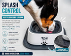 No Spill Dog Water Bowl with Silicone Mat - Spill Proof Slow Drinking Bowl for Home, Car & Travel - Mess-Free Water Bowl for Dogs