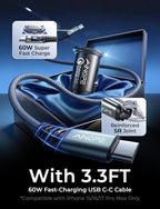 AINOPE 67.5W Car Charger USB C Fast Charge, PD 45W USB C Car Charger Fast Charging【Mini & Metal】 Cigarette Lighter Adapter USB-C Type C Car Charger for iPhone 17 16 15 Pro Max, for Samsung S26 S25