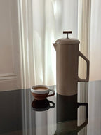 AIRES Ceramic French Press Coffee Maker – 34 oz Heat-Retaining Stoneware – Elegant Neutral Color – Inspired by Buenos Aires Coffee Culture – Gift-Ready with Barista Brewing Guide
