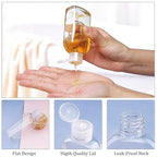Clear Plastic Empty Squeeze Bottles 18 Pack 3.4oz/100ml with Flip Cap TSA Travel Bottle for Shampoo, Conditioner & Lotion (18 Counts)