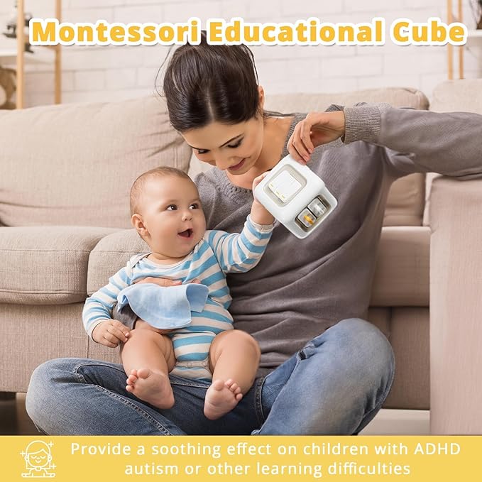 SOCBTNSO Busy Cube Toy for 1 Year Old Boy, Montessori Toys for 1+ Year Old, Travel Sensory Toys for Toddlers 1-3, Learning Fine Motor Skills| 1st Birthday Gifts 6 9 12 Months Baby