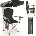 VTOY Portable Camping Chair with Canopy - Folding Chair with Canopy, Durable 600D Oxford Canopy Chair for Camping, Beach, Picnics, Fishing & Sports