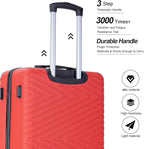 Tripcomp 4-Piece Hardside Luggage Set with TSA Lock, Lightweight ABS Suitcases With Spinner Wheel Scratch Resistant, 16/20/24/28 inch, Vibrant Red