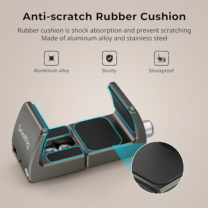 SMALLRIG Power Bank Holder, Power Bank Clamp Mount for Camera, Compatible with Width Range 2.1"–3.3" and Thickness Range 0.6"–1" Power Banks2790