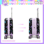 Kid's Luggage Set 5 Piece Suitcase Set 16' Hardside Spinner Wheels Girls Carry On Toddler Travel Rolling Airline Approved
