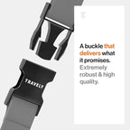 TRAVELY Luggage Straps - Particularly conspicuous & Secure - Incl. 4 Name Tags - Luggage Strap Ideal crosswise - [Set of 4]
