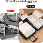 8 Set Travel Packing Organizers- Luggage Organizer for Suitcase Organization with Hanging Toiletry, Shoe & Laundry Bags, Packing Cubes for Travel Essentials, Cute Gifts for Women, Beige