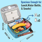 Genteen Lunch Box for Men Women Adults Kids - Insulated LunchBox Reusable, Zip Closure & Buckle Handle, Portable Cooler for Work, School, Travel (Light Green)