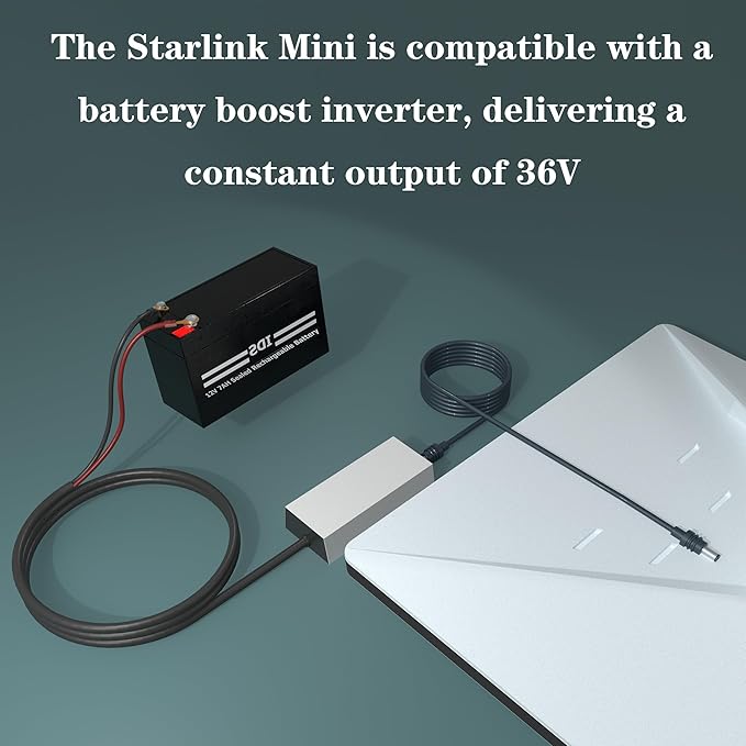 for Starlink Mini 12V Adapter-12V/36V to 36V Input Battery Modification Converter, 100cm Cable Waterproof DC Female Port, Compatible with Max 30m/100Ft+Starlink Mini Power Cable