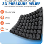Sondor Travel Cushion, Airplane Seat Cushion for Long Flights, 56 Bubbles Portable Seat Cushion for Airplane, Inflatable Cushion for Office Chair, Wheelchair, Camping, Home Living (Black)