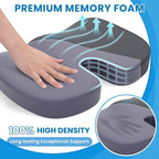 TushGuard Seat Cushion, Office Chair Cushions, Car Seat Cushion, Non-Slip Relief Chair Pad, Memory Foam Butt Pillow for Computer Desk, Office Chair, Grey